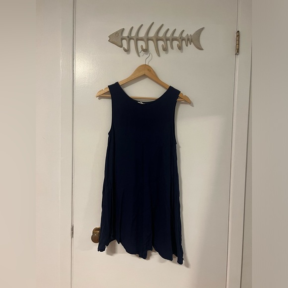 Navy Mini Flowy Dress - Picture 3 of 3